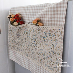 Manual pastoral refrigerator cover Suihua Mediterranean small lattice washing machine with single and double dust cover cloth cover towels Bleu Myosotis Table runner 30&times 180cm;