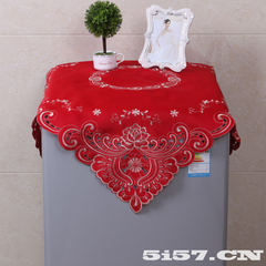 Washing machine cover/european-style fabric cover towel high-end lace washing machine cover wave wheel/roller dust cover 511# dark red super size (110*110cm)