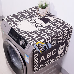 Cartoon cotton and hemp fabric cover cloth refrigerator washing machine cover cloth roller bed cabinet cover cloth dustproof cloth cover customized thickened cotton and hemp winson cat 140cm*55cm