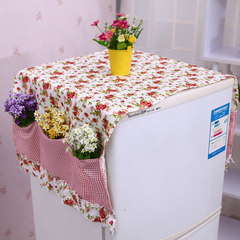 Refrigerator cover cloth dust cover single door to double door refrigerator cover cloth towel lace washing machine cover curtain fabric polyester cotton powder makeup princess double door