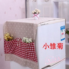 Refrigerator cover cloth dust cover single door to double door refrigerator cover cloth towel lace washing machine cover curtain cloth art small Daisy double door