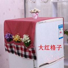 Refrigerator cover cloth dust-proof cover single door to double door refrigerator cover cloth towel lace washing machine cover curtain cloth art da hong ge 2 double door