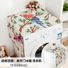 Flamingo cotton washing machine dust cover cloth cloth dust cover general Korean single door refrigerator cover towels. The branches of the parrot. 68*175 refrigerator for door opening