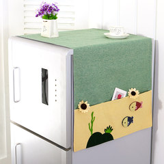 Korean style cartoon refrigerator cover rural storage bag refrigerator dust cover thick multi-purpose roller washing machine dust cover cloth sunflower double door/pair door