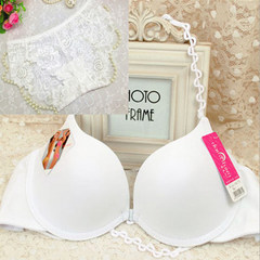 Back cross gather small chest sexy underwear buckle neck without the mark before the summer lady a steel ring bra set E white bra + underwear 32/70A is thinner and thinner