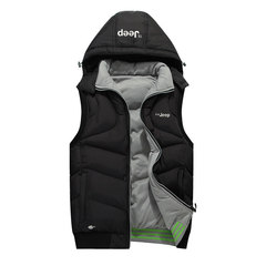 Men's Vest autumn and winter down big code cotton padded jacket, young men wearing thick sports vest, coat of Korean tide 3XL 8989 black double-sided wear