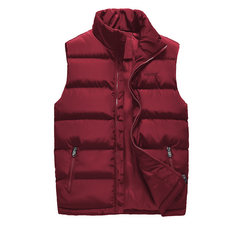 Winter coat and vest male trend of Korean handsome sleeveless vest vest all-match personality slim down cotton 3XL gules