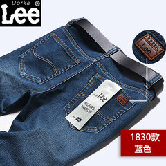 Men's jeans trousers, men's winter plush, thickening autumn elastic, leisure, straight cylinder, loose autumn and winter tide Collection Plus shopping cart priority delivery 1830 blue - regular