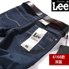 Men's jeans trousers, men's winter plush, thickening autumn elastic, leisure, straight cylinder, loose autumn and winter tide Collection Plus shopping cart priority delivery (main drawing) 6168 dark blue - regular paragraph