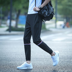 Trend of Korean youth leisure pants nine male all-match new pants students Guardian pants feet Haren pants S The color of the knee