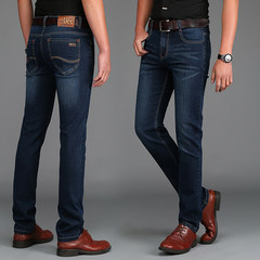 The fall of the new MUZHILEE men's business casual jeans black stretch straight all-match slim. Thirty-eight Navy Blue
