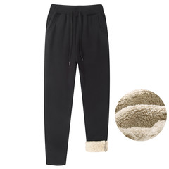 Winter sports pants men with cashmere cashmere pants slim pants and warm lamb who upon men's casual pants feet M B black