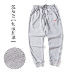 Autumn and winter sports pants men's trousers cotton slacks with cashmere thickened upon closing loose pants Haren Wei pants pants M [recommendation 28~30 code] Light grey (winter) with cashmere thickening