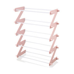 Plastic multilayer shoe shelf multifunctional storage rack rack assembly simple household space modern shoes shoe Five layers of light powder