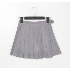 2017 new female summer skirt pleated skirt waist slim skirt A A-line skirt student anti body skirt XS Light grey