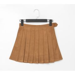 2017 new female summer skirt pleated skirt waist slim skirt A A-line skirt student anti body skirt XS Camel