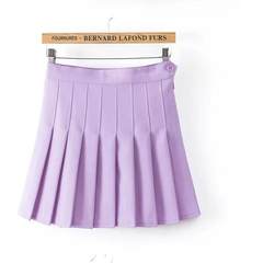 2017 new female summer skirt pleated skirt waist slim skirt A A-line skirt student anti body skirt XS violet