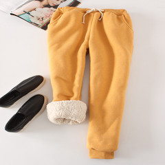Winter sport pants feet plus lamb cashmere cashmere casual pants pants size trousers loose Wei Haren female trousers M 80-100 Jin Ginger