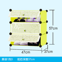 Simple simple and modern combination of multilayer shoe boots resin storage cabinet for household plastic assembly economic small shoe Green shoe 1 column 3