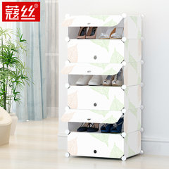Easy to wear shoes rack, dustproof multilayer assembly, plastic storage cabinet, modern concise dormitory, economical door 1 rows and 6 layers
