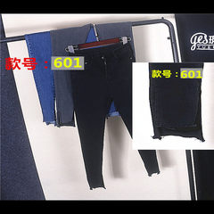 Korean winter tight elastic all-match feet thin waist jeans girl pencil pants pants nine black pants Twenty-five 601# black