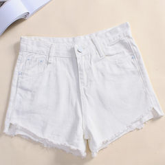 Female summer fashion 2017 new slim denim shorts flash wide leg Korean loose code a word pants S 8021 white