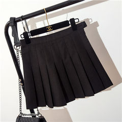 2017 new female summer skirt pleated skirt waist slim skirt A A-line skirt student anti body skirt 3XL black