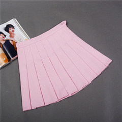 2017 new female summer skirt pleated skirt waist slim skirt A A-line skirt student anti body skirt 3XL Pink