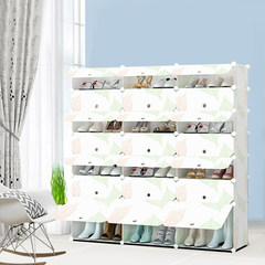 Simple shoe cabinet, economical dustproof, creative multilayer assembly, plastic reinforcement, modern simple silk shoes rack Assemble The 3 row of 6+1 maple leaves