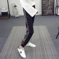 A thin section of two bars of Korean female students sports Pants Slacks all-match autumn pants nine leisure size Guardian pants 3XL Doll