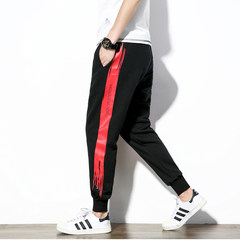In the autumn of 2017 new pants pants men upon size baggy pants trend of Korean fat male trousers 3XL Black + Red