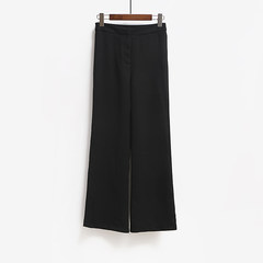 DORA mop wide leg pants female 2017 Hitz Korean casual trousers pants waist straight pants S Atmospheric Black