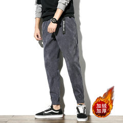 The trend of pants in the autumn, baggy pants, corduroy pants, loose students, teenagers, Haren casual pants 3XL 605 grey cashmere