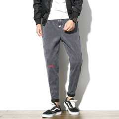 The trend of pants in the autumn, baggy pants, corduroy pants, loose students, teenagers, Haren casual pants 3XL 601 gray
