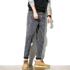 The trend of pants in the autumn, baggy pants, corduroy pants, loose students, teenagers, Haren casual pants 3XL 602 gray