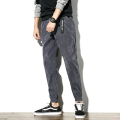 The trend of pants in the autumn, baggy pants, corduroy pants, loose students, teenagers, Haren casual pants 3XL 605 gray