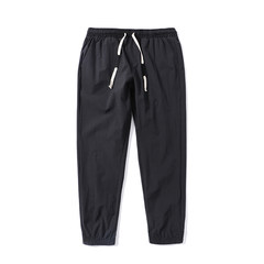The fall of the new thin pants color pants nine Japanese men's casual pants loose pants feet Wei Chao. 3XL black