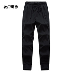 Sports pants in autumn and winter plus cashmere men's trousers, loose straight cylinder casual pants, four cotton thin, add fat XL Cashmere XXL160-200 Jin Black (pick up feet)