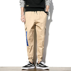 Male pants loose ulzzang fall 2017 all-match upon the new trend of Korean sports leisure pants Haren 3XL Khaki K726