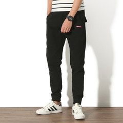 Male pants loose ulzzang fall 2017 all-match upon the new trend of Korean sports leisure pants Haren 3XL K988 black