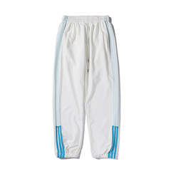 Korean autumn and winter hip hop striped casual pants, casual young men's street sports, foot Haren pants tide S white