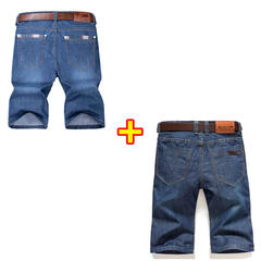 Summer thin elastic denim shorts code seven pants pants men loose breeches five male male pants 5 40 (3 feet) 2000 + 8018 blue light blue