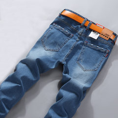 Jeans Big Men add fertilizer, increase men's trousers, self-cultivation, straight tube elastic, fat little pants, trousers of autumn and winter new tide Do not understand the code, please consult the customer service Wathet
