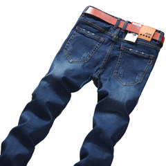 Jeans Big Men add fertilizer, increase men's trousers, self-cultivation, straight tube elastic, fat little pants, trousers of autumn and winter new tide Do not understand the code, please consult the customer service Navy Blue