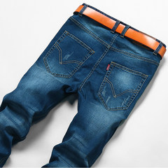 Jeans Big Men add fertilizer, increase men's trousers, self-cultivation, straight tube elastic, fat little pants, trousers of autumn and winter new tide Do not understand the code, please consult the customer service Blue