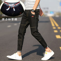 Autumn and winter young students elastic jeans levis elastic bandage casual male male long Ku Zichao Thirty-eight 829 handsome black routine