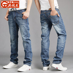 Fall jeans, men's straight, youth, fashion pants, four seasons, Han Chaonan, pants, trousers Thirty-eight 087-1 light color
