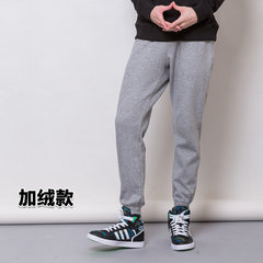 Winter sports pants men loose with cashmere trousers pants and thickened closing upon boys Guardian pants, casual pants 3XL Grey / cashmere thickening