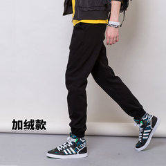 Winter sports pants men loose with cashmere trousers pants and thickened closing upon boys Guardian pants, casual pants 3XL Black / cashmere thickening