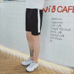 Summer casual shorts 5 pants pants color embroidery movement trend of Korean youth 5 autumn trousers S Five point pants, black and white indirect